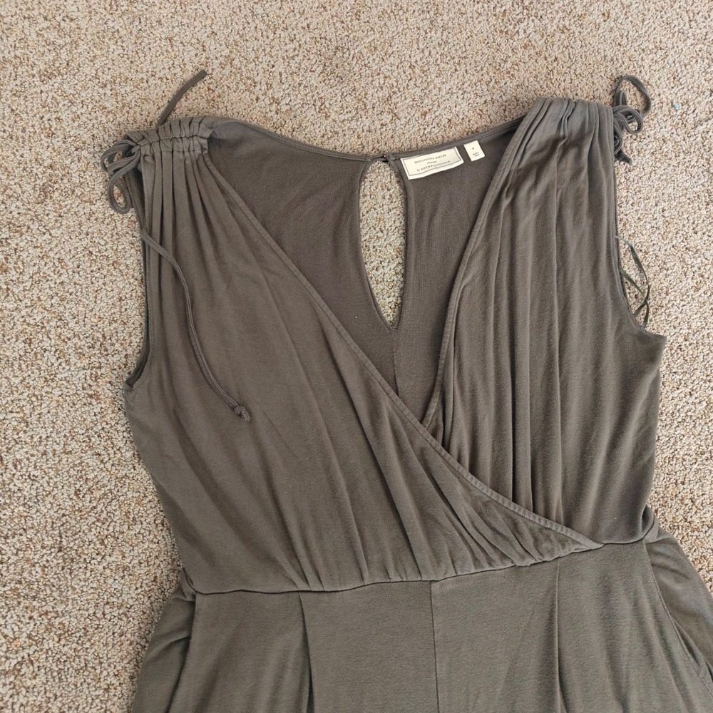 Anthropologie Moulinette Soeurs Olive Green Wide Leg Jumpsuit M  Stretch - Picture 5 of 13